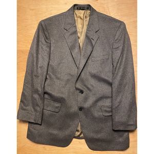 Vintage Bullock & Jones 100% Cashmere Gray 2 Button Sport Coat Blazer Jacket 43R